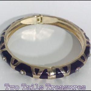 🌟VINTAGE🌟Gold & Purple Enamel Hinged Bracelet
